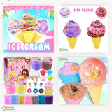 Butter Slime Kit pentru Fetițe – Slime Pufos și Parfumat, cu Accesorii Înghețată, Gogoși și Brioșe, Set Colorat și Distractiv