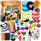 Halloween Party Favors Set - Cutie Completă cu Slime Colorat, Squishies de Halloween, Bile Fosforescente și Tatuaje Temporare și Accesorii Diverse
