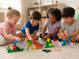 Puzzle Animale cu Litere și Numere – Joc Educativ din Lemn 26 Piese, Animale Colorate, Alfabet A-Z pe o Parte și Numere 1-26 pe Cealaltă