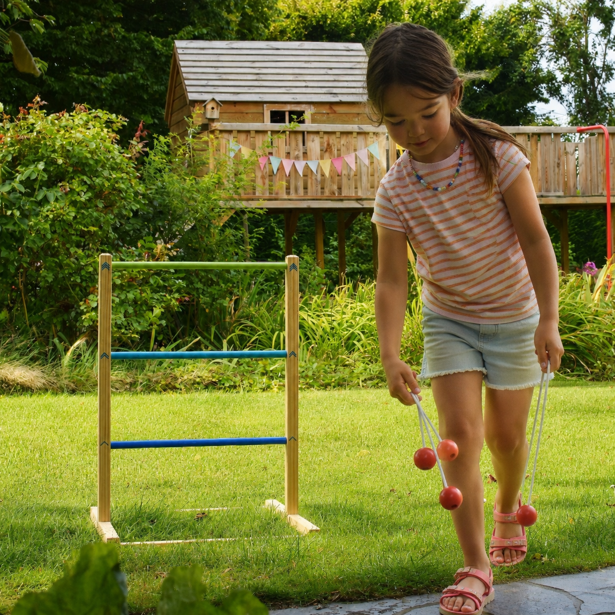 Joc de Aruncare Ladder Golf "Active" FSC 100% – Set Outdoor Robust din Lemn Certificat, Distanță Ajustabilă, Pentru Toată Familia