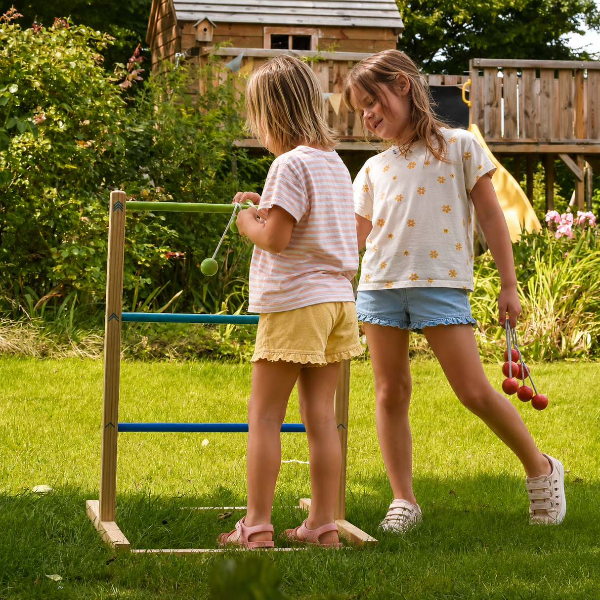 Joc de Aruncare Ladder Golf "Active" FSC 100% – Set Outdoor Robust din Lemn Certificat, Distanță Ajustabilă, Pentru Toată Familia