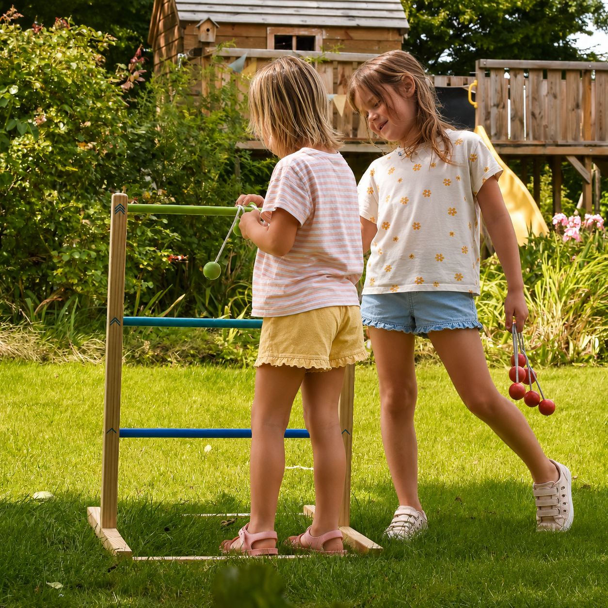 Joc de Aruncare Ladder Golf "Active" FSC 100% – Set Outdoor Robust din Lemn Certificat, Distanță Ajustabilă, Pentru Toată Familia