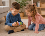 Calculator Rulant 1x1 "Educate" – Cilindru Matematic din Lemn cu 6 Piese Rotative, Adunare, Scădere, Înmulțire și Împărțire