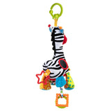 Jucărie Suspendată Zebră Zoya cu Cutiuță Muzicală – Melodie la Tragerea Steluței, Oglindă, Etichete Texturate și Inele de Dentiție, 0+