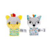 Zornăitoare pentru Încheietură Koala și Raton – Set 2 Brățări Moi cu Prindere Velcro, Etichete Texturate și Materiale Variate, pentru Bebeluși 0+