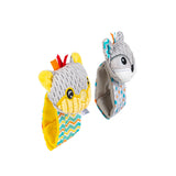 Zornăitoare pentru Încheietură Koala și Raton – Set 2 Brățări Moi cu Prindere Velcro, Etichete Texturate și Materiale Variate, pentru Bebeluși 0+