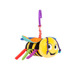 Jucărie Suspendată Albina Majka Colorată – Aripioare Foșnitoare, Clopoțel și Bandă Elastică tip Acordeon, Texturi Variate pentru Bebeluși 0+