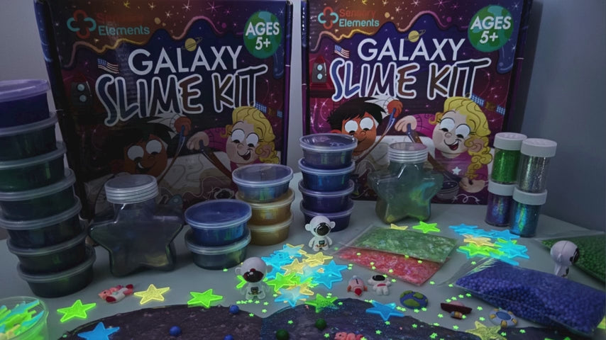 Galaxy Slime Kit pentru Băieți și Fetițe – Slime în Culori Galactice, cu Stele Fosforescente și Accesorii Diverse