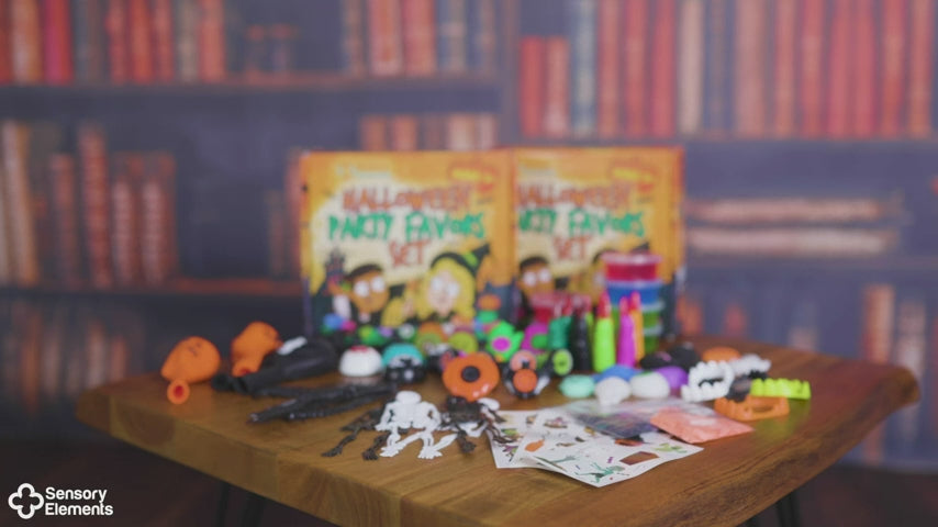 Halloween Party Favors Set - Cutie Completă cu Slime Colorat, Squishies de Halloween, Bile Fosforescente și Tatuaje Temporare și Accesorii Diverse